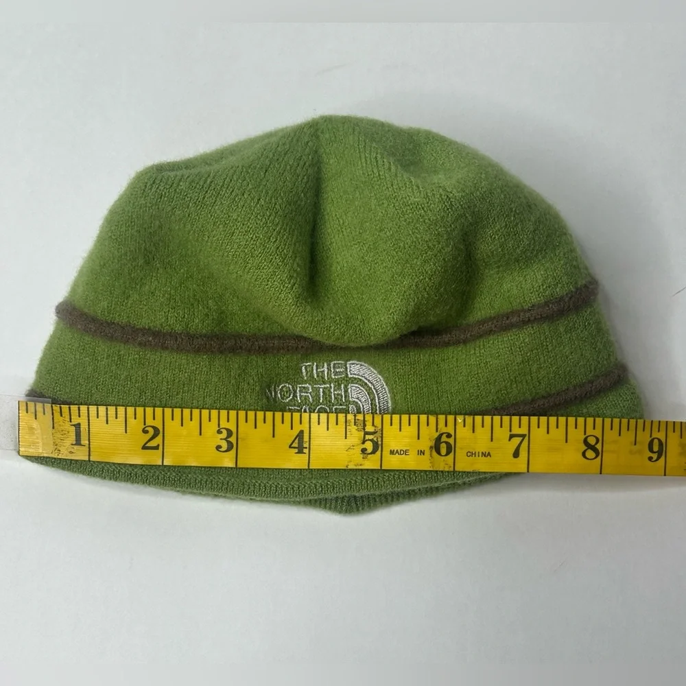 The North Face Beanie Child Infant Green Brown 100% Woolaine Thick‎ Warm Winter